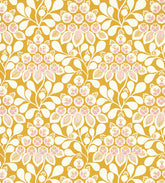 Mustard Yellow Floral Digital Printed Fabric Material